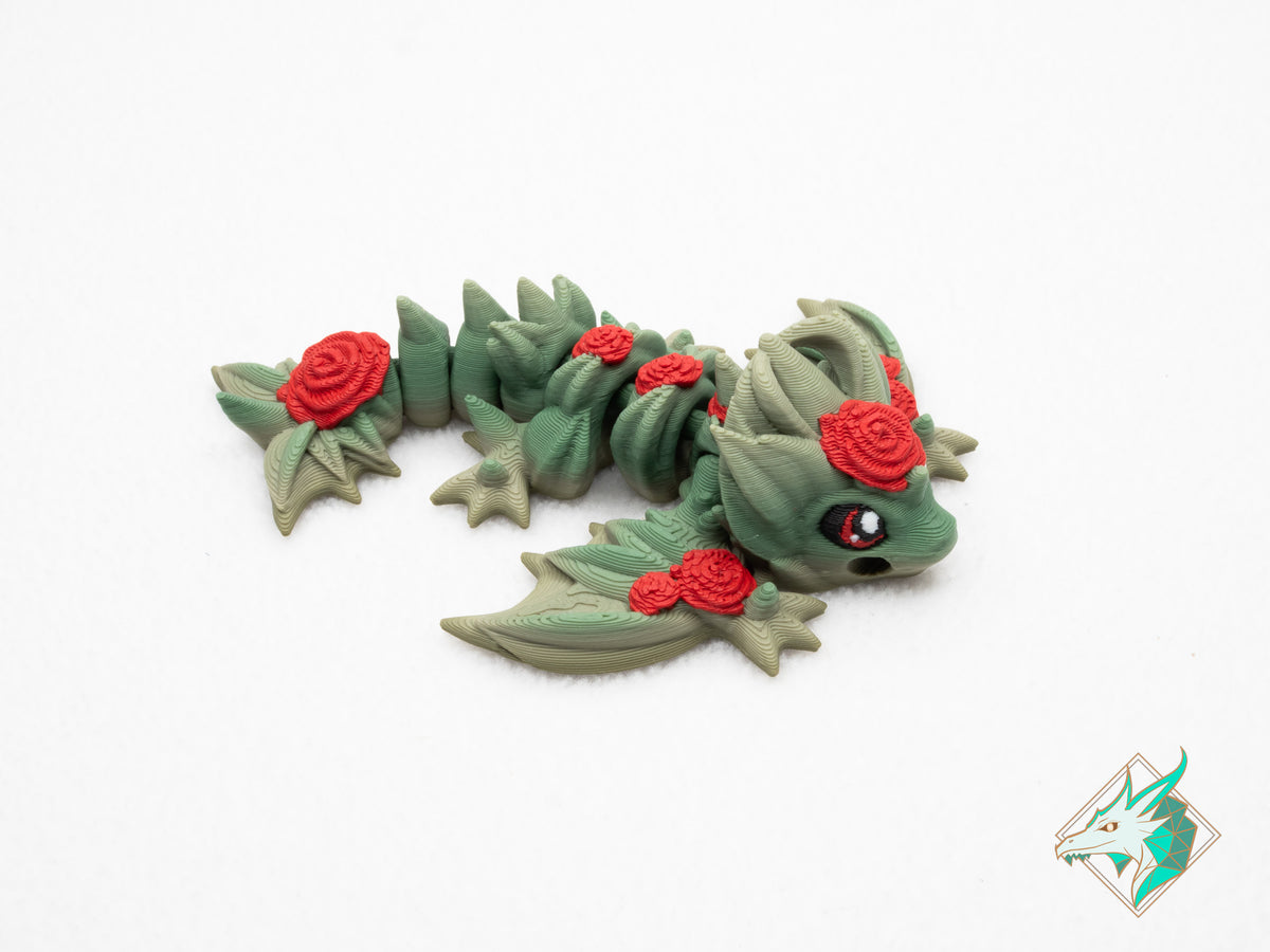 Tiny Rose Dragon - Keychain